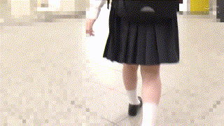 y033【ジャンパースカート紺リボンちゃん033】 エロGIF 2
