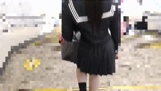 y038【紺セーラー白リボンちゃん034】 エロGIF 2